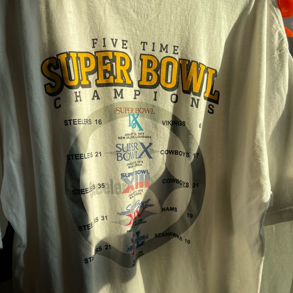 NFL 2006 five time super bowl champion steelers white tee